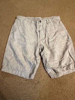 Goodfellow & Co Light Gray Linen-Blend Flat Front Shorts